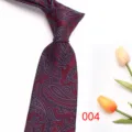 Corbata de hombre burdeos con diseño de cachemira jacquard elegante para traje 8cm - Color 004