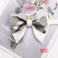 Classic double-layer bow tie featuring stylish plaid pattern detail for men formal wear. - Color 002