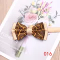 Men's two-tone bow tie with brown patterned fabric and champagne satin for weddings and formal wear. - Color 016