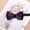 Men's two-tone paisley bow tie with black contrast for wedding party formal wear and events. - 033