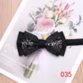 Black pattern bow tie for men, stylish two-tone wedding and party neckwear accessory. - Color 035