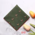 Vista detallada de pochette verde de poliéster para hombre con elegante diseño de faisán. - Color 010