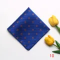 Blue jacquard pocket square with floral pattern for mens formal suit fashion handkerchief - Style 10