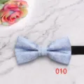 Blue floral bow tie for men, stylish business wedding shirt suit accessory with adjustable strap. - Light Blue