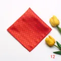 Red jacquard pocket square with paisley pattern, elegant square scarf for formal suit events. - Style 12