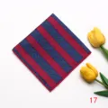 Men's fashion jacquard pocket square with classic blue and red striped design for formal wear. - Style 17