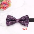 Purple paisley men's bow tie formal business suit accessory groomsman wedding necktie. - Deep Purple Paisley