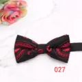 Classic black and red paisley print bow tie for men formal business wedding suit - Black with Red Floral