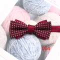 Herren burgunderrote geometrische Fliege, doppellagige formelle Hochzeit Krawatte chic. - 004