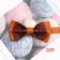 Uomo matrimonio sposo doppio strato farfalla elegante seta tessuta abito cravatta - Colore 009