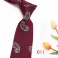 Classic men's burgundy paisley polyester necktie for business, weddings and evening events. - 011