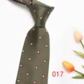 Green jacquard men's business necktie with square pattern, stylish and elegant formal wear. - 017