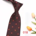 Detailed view of the classic mens patterned business necktie, premium quality fabric. - Color 018