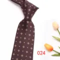 Men's brown jacquard silk tie 8cm business wedding suit necktie stylish formal wear accessory - Color 024