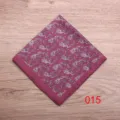Pañuelo de bolsillo paisley para hombre, pañuelo de traje burdeos efecto seda para negocios. - Color 015