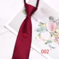 Red zipper necktie for men wedding groom casual wear with festive knot decor style - Color 002
