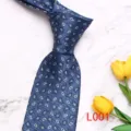 Detalle corbata hombre azul motivo cachemira, elegante estampado floral boda negocios. - Azul Paisley (L001)