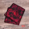 Herren Anzug Einstecktuch rot schwarz Paisleymuster Blumen Hochzeit Handtuch Detailansicht - 001