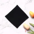 Herren einfarbig gestricktes Einstecktuch fuer Anzug schwarzes Stofftuch fuer Brusttasche - Schwarz