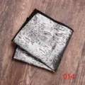 Silbernes Einstecktuch für Herren mit schwarzem Rand formelles Hochzeitsoutfit Anzug Zubehör - Farbe 014