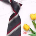 Classic striped men's necktie in premium polyester, perfect for business and casual wear. - 001
