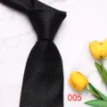 Classic black geometric patterned mens tie, elegant business formal necktie for office wear. - Color 005