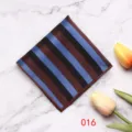 Gedetailleerd overzicht van heren pochet met strepen, gladde textuur en klassiek. - 016