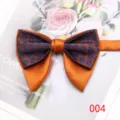 Pajarita doble capa retro hombre satén naranja con patrón traje fiesta accesorio. - Color 004