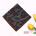 Elegantes Herren Einstecktuch dunkelbraun floral gemustert für Business Anzug Party Hochzeit. - Farbe 020