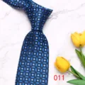 Men's retro geometric patterned blue business casual tie elegant necktie for daily wear - 011