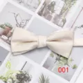 Farfalla beige da uomo elegante accessorio per abito nuziale cravatta per affari formali - 001