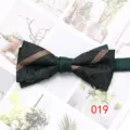 Cravatta a farfalla verde elegante da uomo con motivo a righe per affari e matrimonio - Colore 019