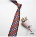 Corbata de hombre paisley retro a rayas elegante para negocios traje formal boda 8cm - Color 002