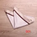 Detailed view of men's pocket square with elegant printed border, perfect suit accessory. - 001