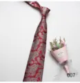 Classic red paisley pattern men tie, elegant design for business, formal wear and weddings. - Color 007