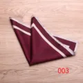 Dark red silk pocket square detail close-up, elegant folded suit handkerchief accessory. - Color 003