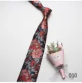 Mens vintage floral necktie business casual tie for wedding party and formal suit daily wear. - Color 010