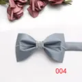 Papillon argento da uomo con catenina delicata, elegante accessorio formale da sposo. - Argento