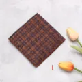 Classic brown patterned pocket square suit handkerchief with elegant geometric floral design. - Satin Pocket Squares - L