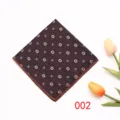Taschino da uomo marrone con motivo floreale vintage e spina di pesce elegante - Colore 002
