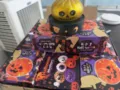Halloween mystery blind box featuring a yellow glittery pumpkin squishy toy variant - Little Skeleton Squishy / Individual Color Box