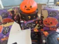 Orange glitter pumpkin squeeze toy with Happy Halloween mystery box packaging - Pumpkin Jack Squishy / Individual Color Box