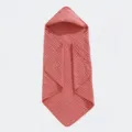 Premium coral pink soft hooded muslin cotton baby bath towel swaddle blanket variant - 90*90cm / Pink