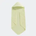 Soft light yellow muslin hooded baby bath towel made of pure breathable absorbent cotton - 90*90cm / Yellow