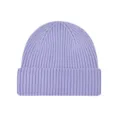 Classic warm unisex ribbed knit beanie winter hat in a soft light purple colorway - One Size / Light Purple