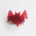 Red glitter bat hair claw clip for Halloween gothic fashion accessories and fun hair styling - Red