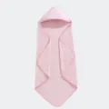 Soft pink cotton muslin hooded baby towel and swaddle blanket for newborns - 90*90cm / Pink