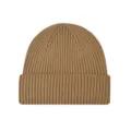 Warm winter ribbed knit beanie pullover hat in a classic camel brown color variant - One Size / Camel