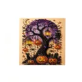 3D DIY Halloween pearl painting kit featuring a spooky tree and glowing Jack-o'-lanterns - Pumpkin Tree / 20x20x3cm