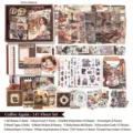 Vintage coffee theme journaling gift box set with 147 pieces of mixed stationery items - 147 Pieces/Pack / See You Coffee